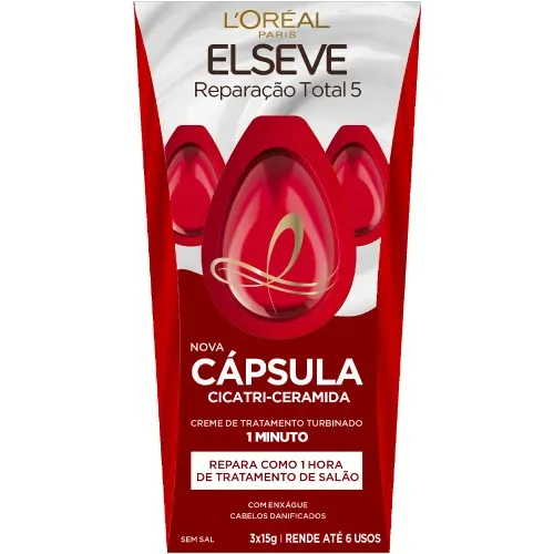 Cápsula de Tratamento Elséve Reparação Total 5 com 3 Unidades de 15g Cada
