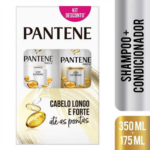 Kit Shampoo 350ml + Condicionador 175ml Pantene Liso Extremo
