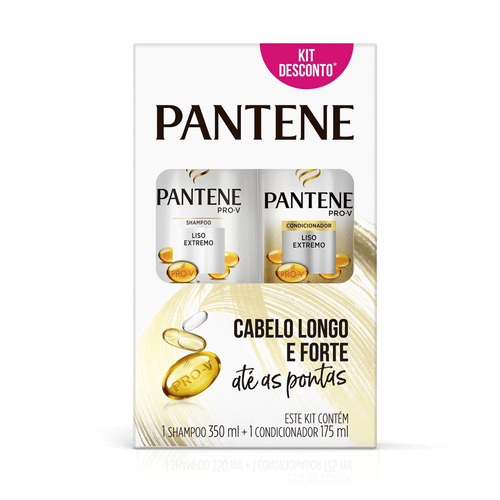 Kit Shampoo 350ml + Condicionador 175ml Pantene Liso Extremo