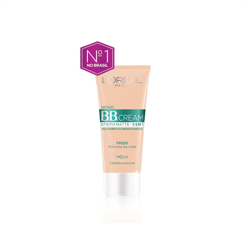 Base BB Cream L'oréal Efeito Matte 5 em 1 FPS50 Média 30ml