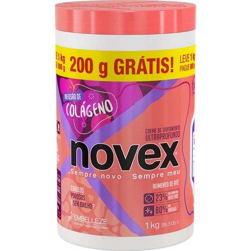 Creme de Tratamento Novex Infusão de colágeno Leve 1Kg Pague 800g