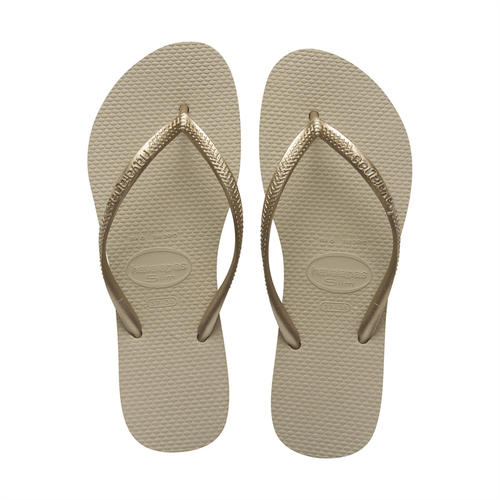 Sandália Havaianas Slim Areia/Dourado Feminino Tamanho 33/34