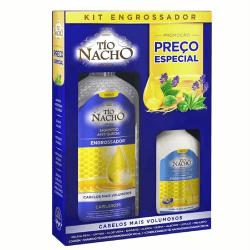 Kit Shampoo Tío Nacho Antiqueda Engrossador 415ml + Condicionador Tío Nacho Antiqueda Engrossador 200ml