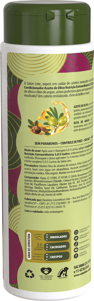 Condicionador Salon Line SOS Cachos Azeite de Oliva 300ml