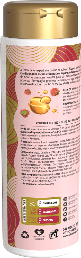 Condicionador Salon Line SOS Cachos Rícino e Queratina 300ml
