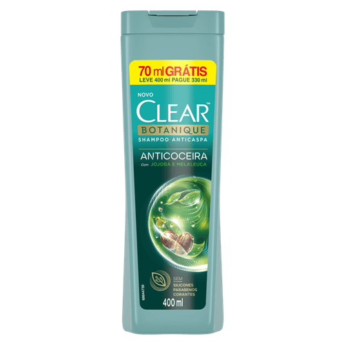 Shampoo Clear Anti Coceira Leve 400ml Pague 330ml