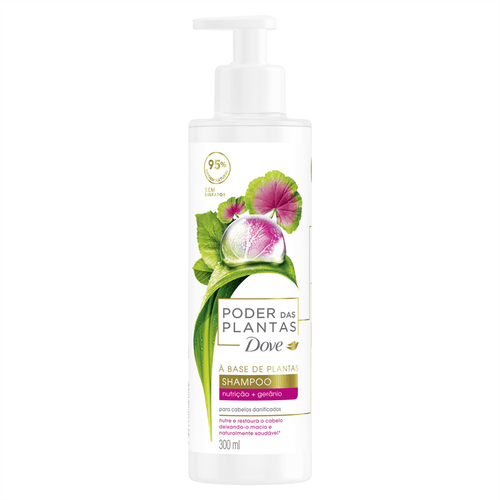 Shampoo Dove Poder das Plantas Nutrição e Gerânio Pump 300ml