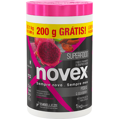Creme de Tratamento Novex Superfood Pitaya e Gojiberry 1KG Grátis 200G