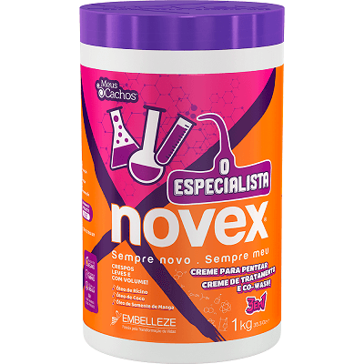 Creme para Pentear Novex O Especialista Crespos Leves e Com Volume 3 em 1 1KG