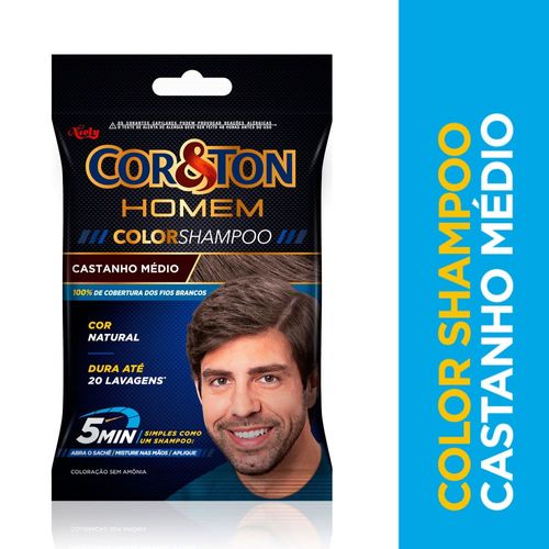 Shampoo Tonalizante Homem Color Cor&Ton 4.0 Castanho Médio