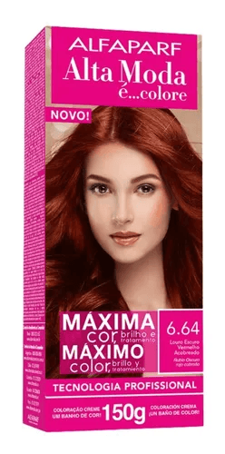 Tintura Creme Altamoda 6.64 Louro Escuro Vermelho Acobreado Kit 150g