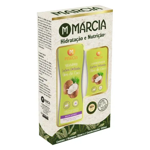 Kit Shampoo 325ml + Condicionador 200ml Márcia Concentrados Cachos Definidos Óleo de Coco