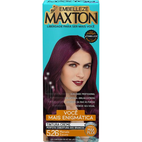 Tintura Creme Maxton Você Mais Enigmática 5.26 Marsala Escuro