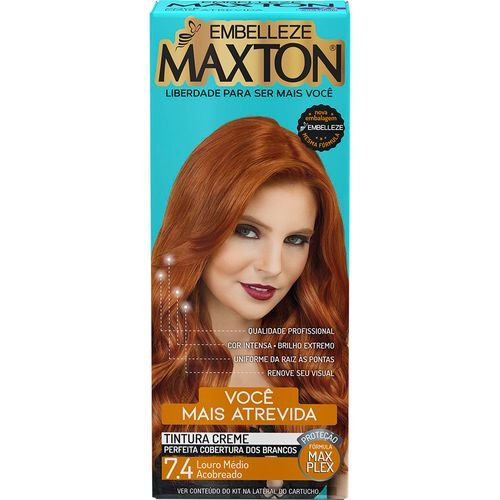Tintura Creme Maxton Você Mais Atrevida 7.4 Louro Médio Acobreado