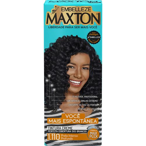 Tintura Creme Maxton Você Mais Espontânea 1.110 Preto Intenso Profundo