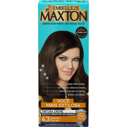 Tintura Creme Maxton Você Mais Estilosa 4.3 Castanho Dourado