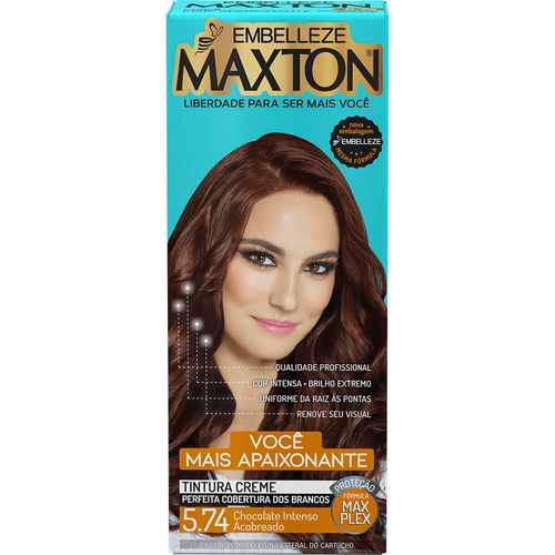 Tintura Creme Maxton Você Mais Apaixonante 5.74 Chocolate Intenso Acobreado