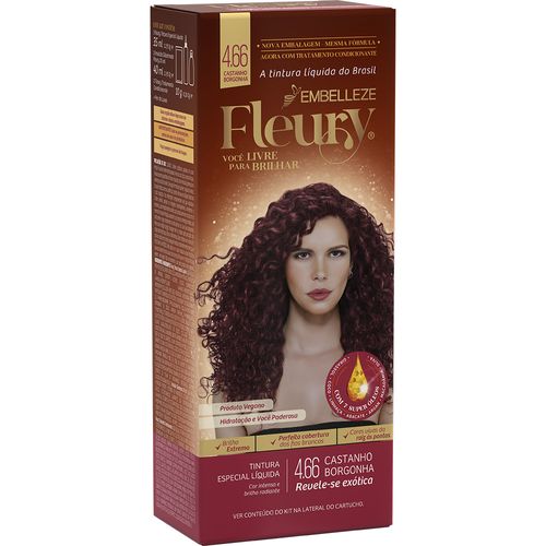 Tintura Líquida Embelleze Fleury 4.66 Castanho Borgonha
