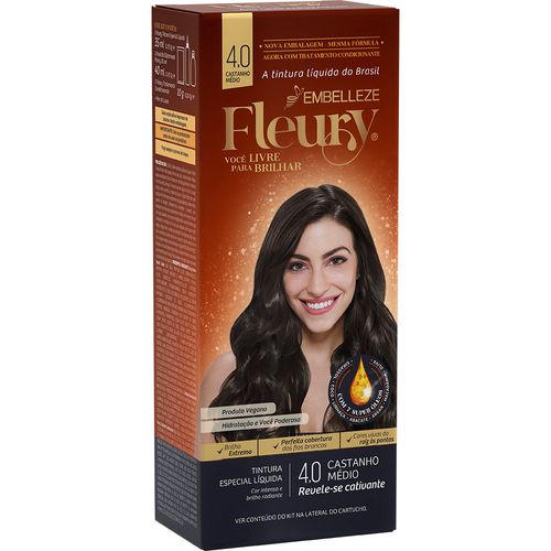 Tintura Líquida Embelleze Fleury 4.0 Castanho Médio