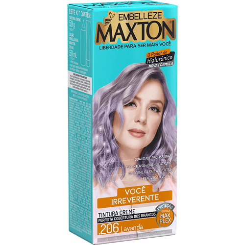 Tintura Creme Maxton 206 Lavanda Kit Prático