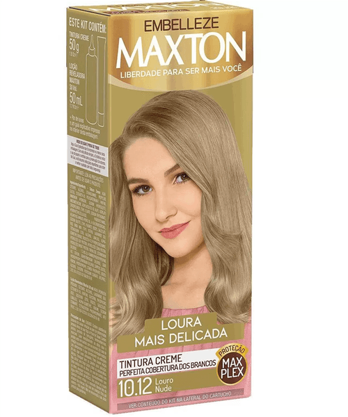 Tintura Creme Maxton 10.12 Louro Nude Kit Prático
