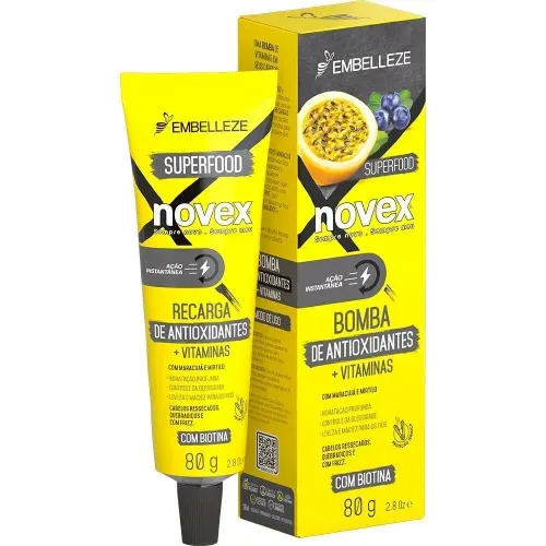 Máscara de Hidratação Novex Superfood Recarga de Antioxidante Maracujá e Mirtilo 80g