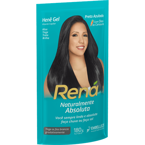Henê Gel Rená Preto Azulado 180g