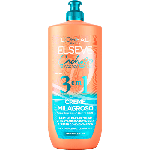 Creme Milagroso Elseve 3 em 1 Cachos dos Sonhos 500ml