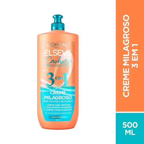 Creme Milagroso Elseve 3 em 1 Cachos dos Sonhos 500ml