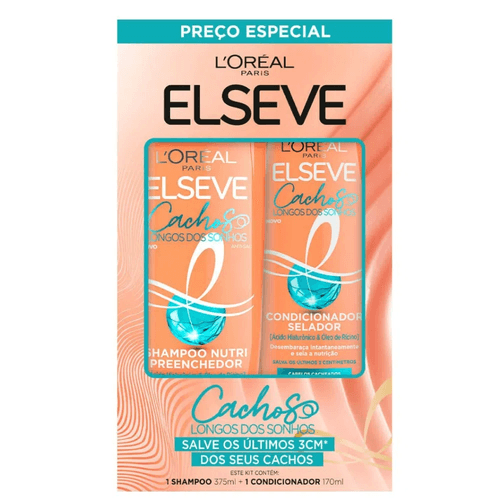 Kit Shampoo 375ml e Condicionador 170ml  Elseve Cachos Dos Sonhos