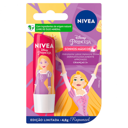 Hidratante Labial Nivea Lip Care Disney Rapunzel Melância 4,8g