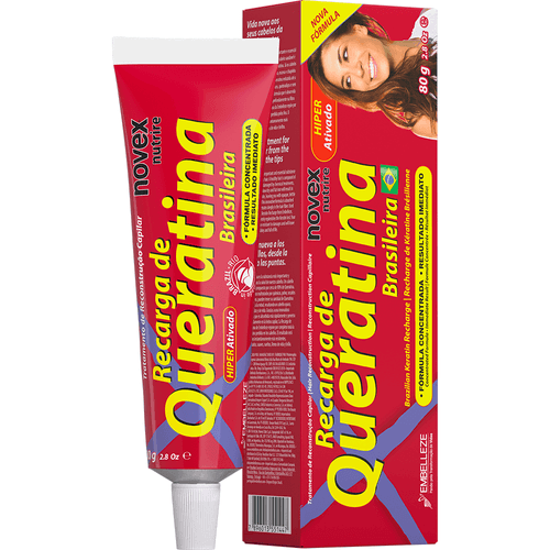 Tratamento Reconstrutor Novex Recarga de Queratina Brasileira 80g