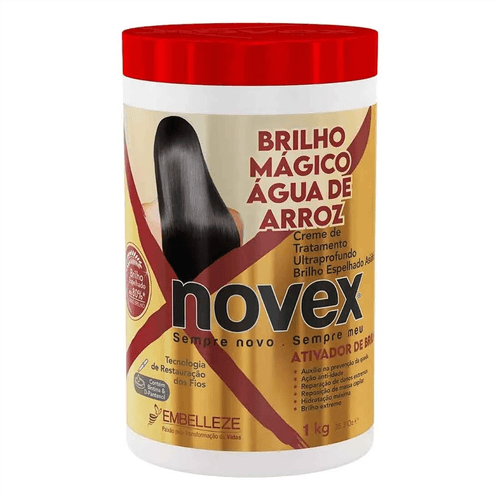 Creme de Tratamento Novex Brilho Mágico Água de Arroz 1kg