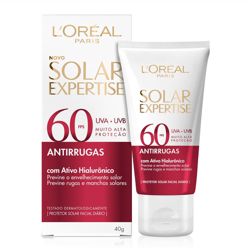 Protetor Solar Facial L'Oréal Paris Solar Expertise Antirrugas FPS60 40g