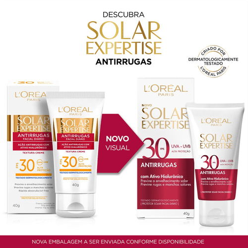 Protetor Solar Facial L'Oréal Paris Solar Expertise Antirrugas FPS30 40g