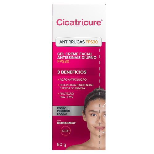 Gel Creme Cicatricure Antissinais Diurno FPS30 50g