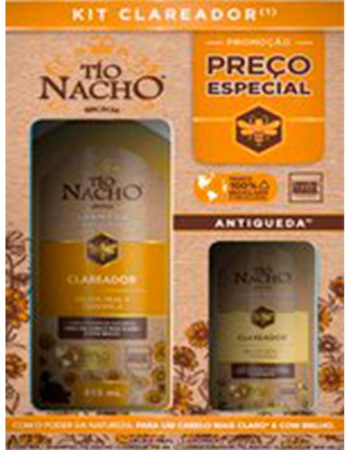 Kit Shampoo Tío Nacho Antiqueda Clareador 415ml + Condicionador Tío Nacho Antiqueda Clareador 200ml