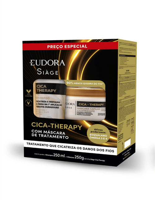 Kit Siage Cica Therapy Shampoo 250ml + Máscara 250g