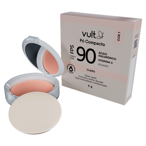 Vult Pó Compacto Efeito Matte FPS 90 1 Claro 6g