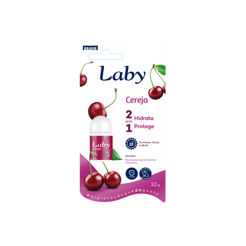 Protetor Labial Solar Laby Cereja FPS 15 3,2g