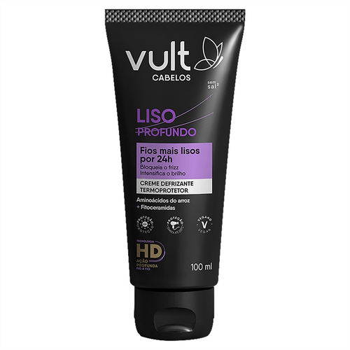 Creme Defrizante Termoprotetor Vult Cabelos Liso Profundo 100ml
