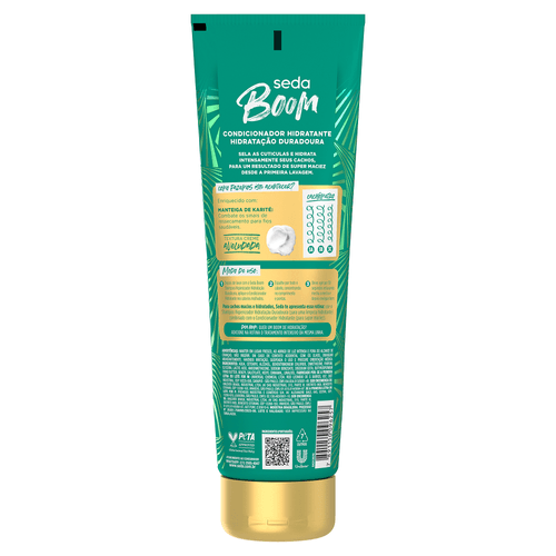 Condicionador Hidratante Manteiga de Karité Seda Boom Hidratação Duradoura Bisnaga 250ml