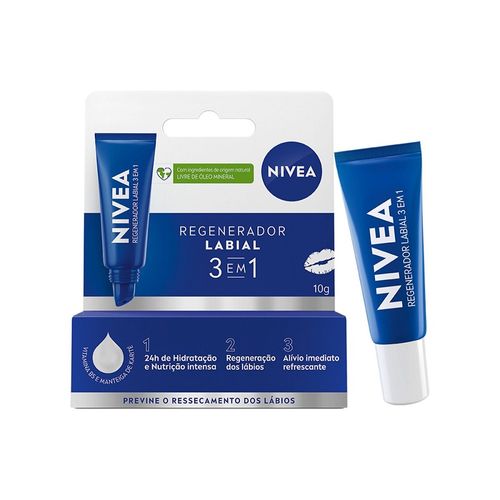 Hidratante Labial Nivea Regenerador 3 em 1 com 10g