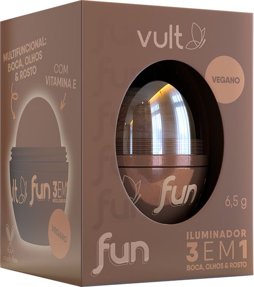 Blush Bastao 3 em 1 Dourado Radiante Vult Fun com 6,5g