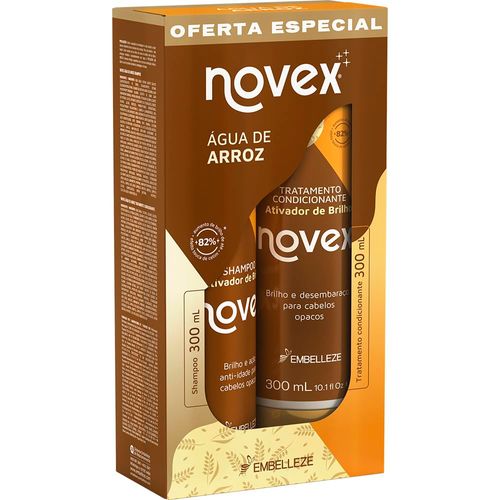 Kit Shampoo + Condicionador 300ml Novex Agua de Arroz