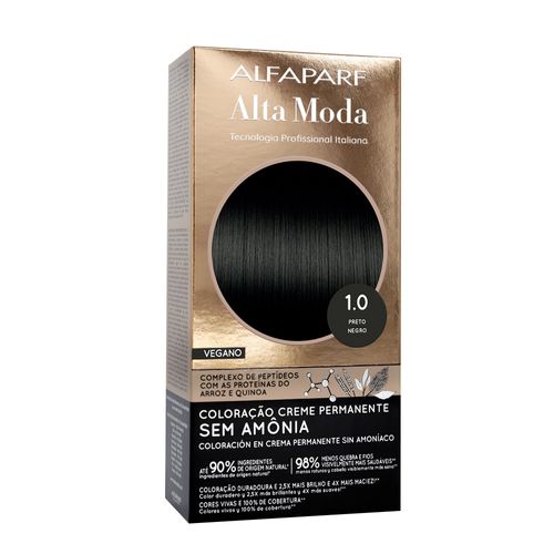 Tintura Creme sem Amônia Altamoda 1.0 Preto Kit