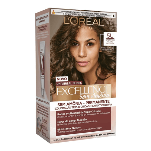 Kit Coloração Imedia Excellence Sem Amônia 5U Castanho Claro Universal