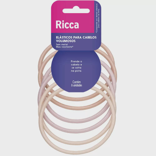 Elásticos para Cabelos Volumosos com 6 Unidades Ricca