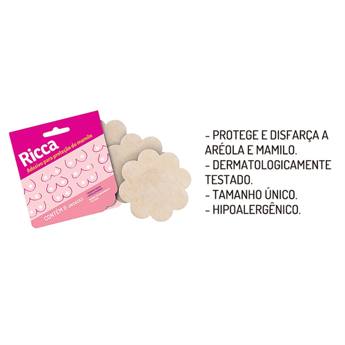 Protetor de Mamilo Adesivo com 6 Unidades Ricca