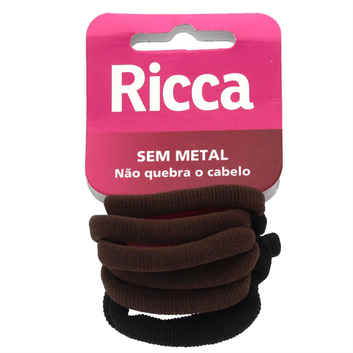 Elástico para Cabelos Sem Metal Ricca com 10 Unidades